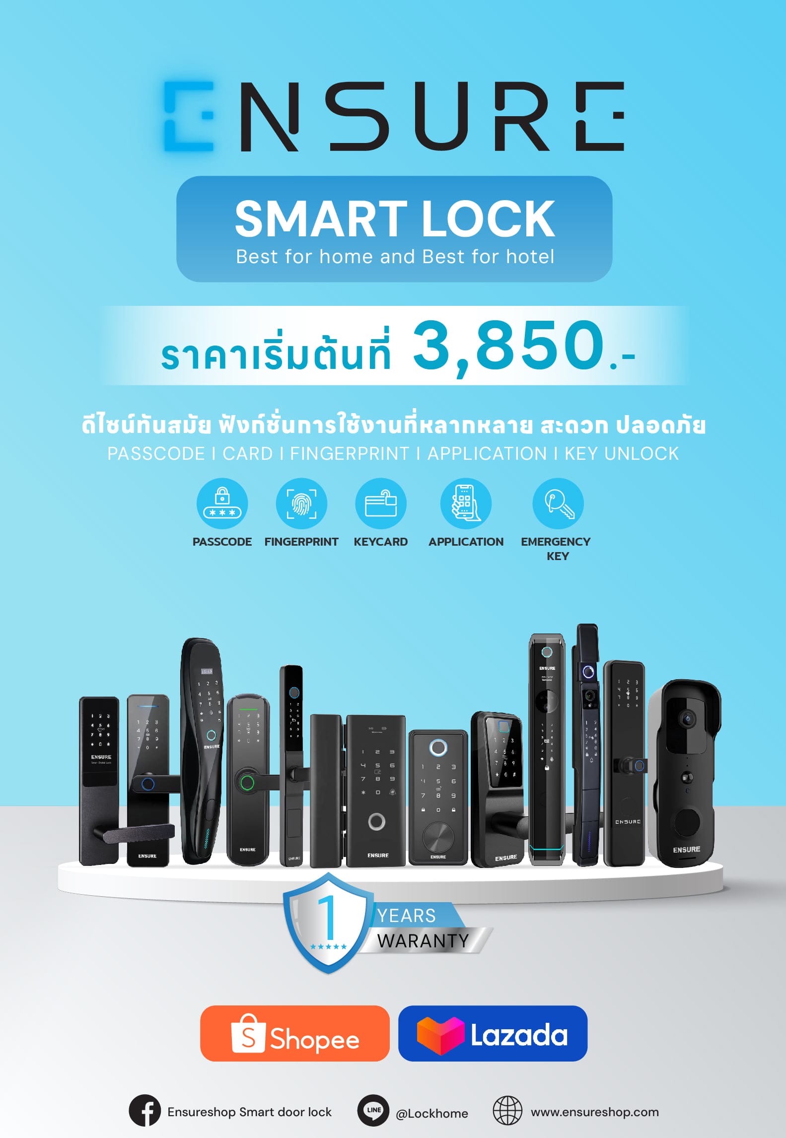 กลอนประตูดิจิตอล ราคาถูก digital door lock