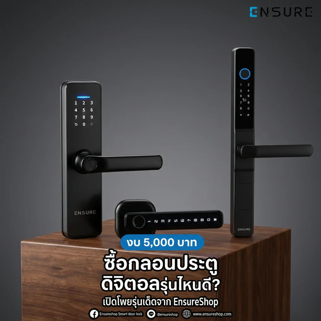 มีงบ 5,000 บาท ซื้อ Digital Door Lock รุ่นไหนดี? เปิดโพยรุ่นสุดคุ้มจาก Ensure Shop ฟังก์ชันครบ สแกนนิ้วแม่น เชื่อมแอป Tuya ได้ ไม่ต้องจ่ายแพงก็ได้ของดี!
