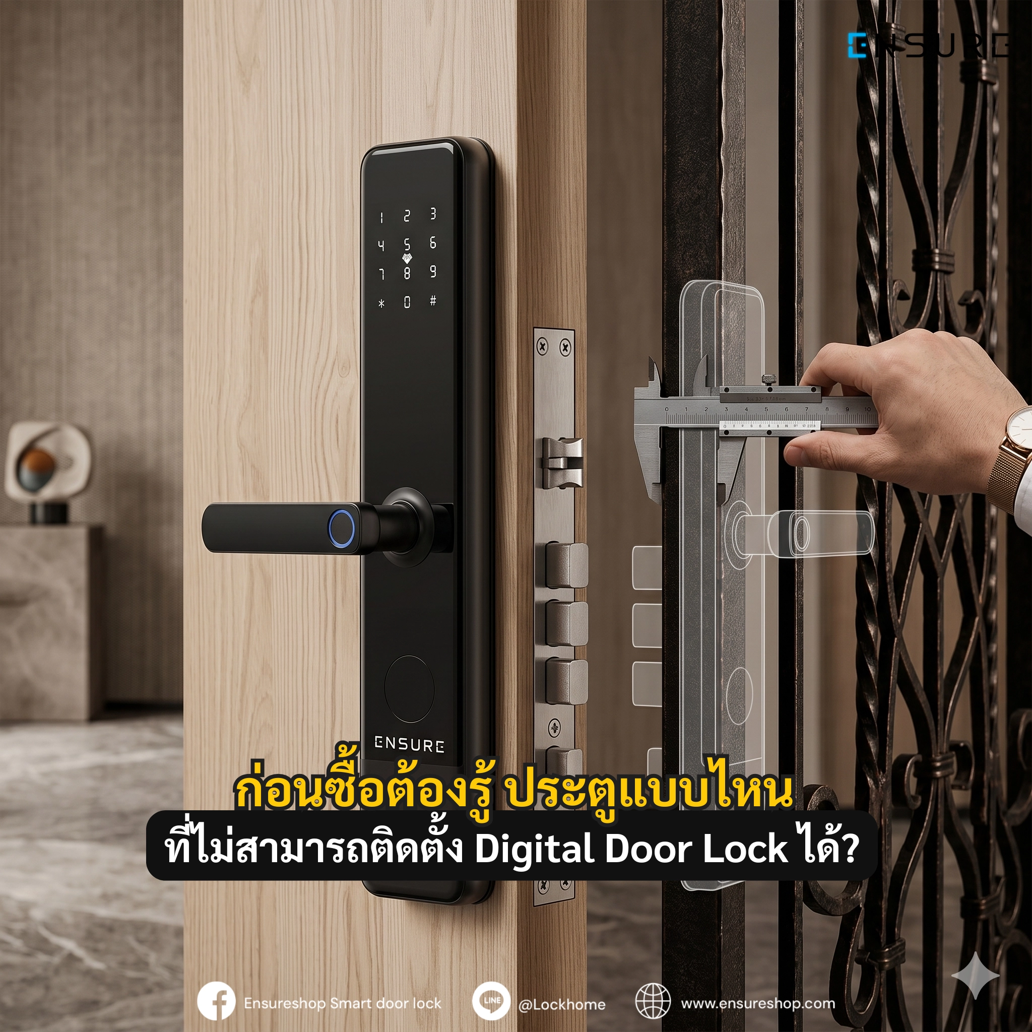ก่อนซื้อต้องรู้ ประตูแบบไหนที่ไม่สามารถติดตั้ง Digital Door Lock ได้?