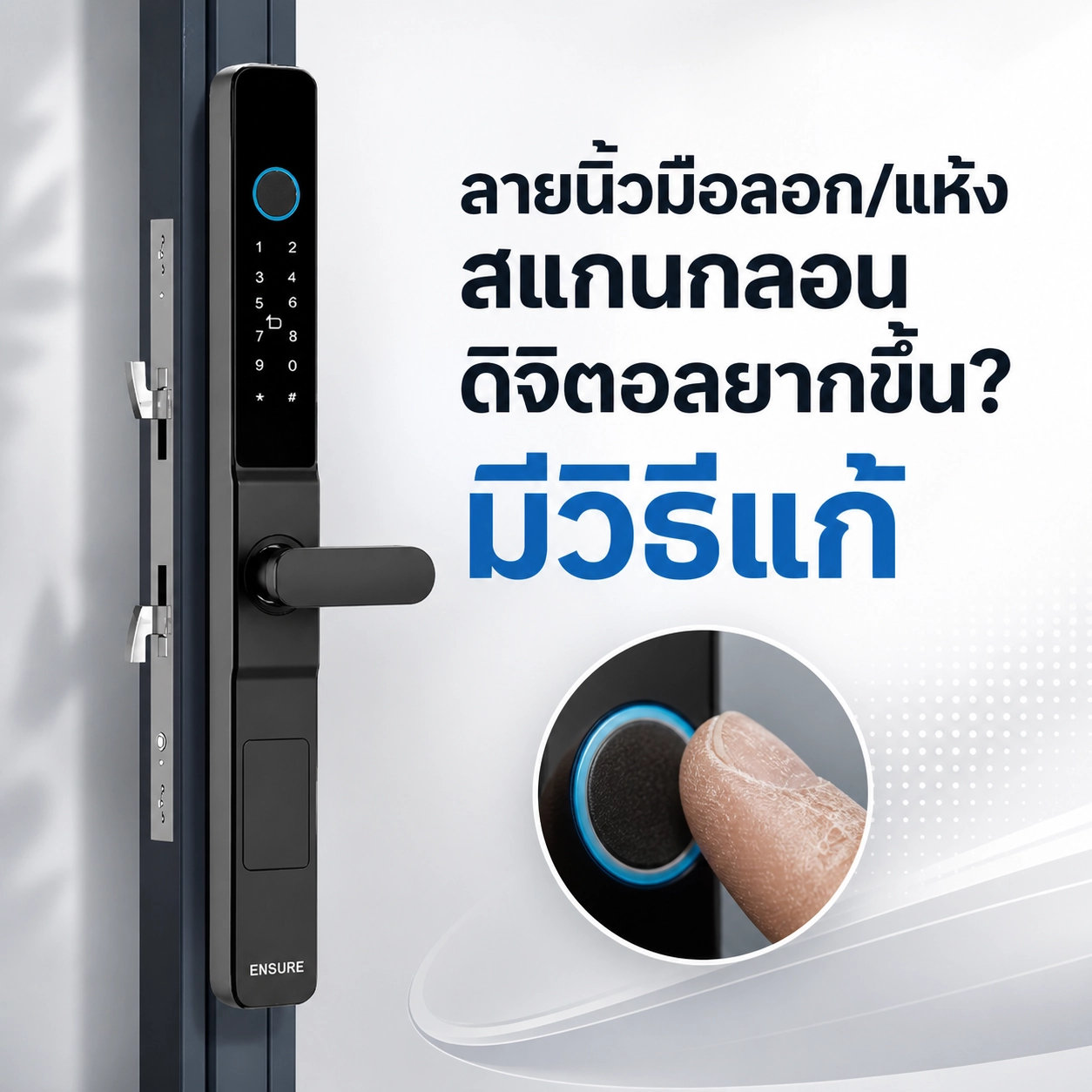 ลายนิ้วมือลอก/แห้ง สแกนกลอนดิจิตอลยากขึ้น? มีวิธีแก้