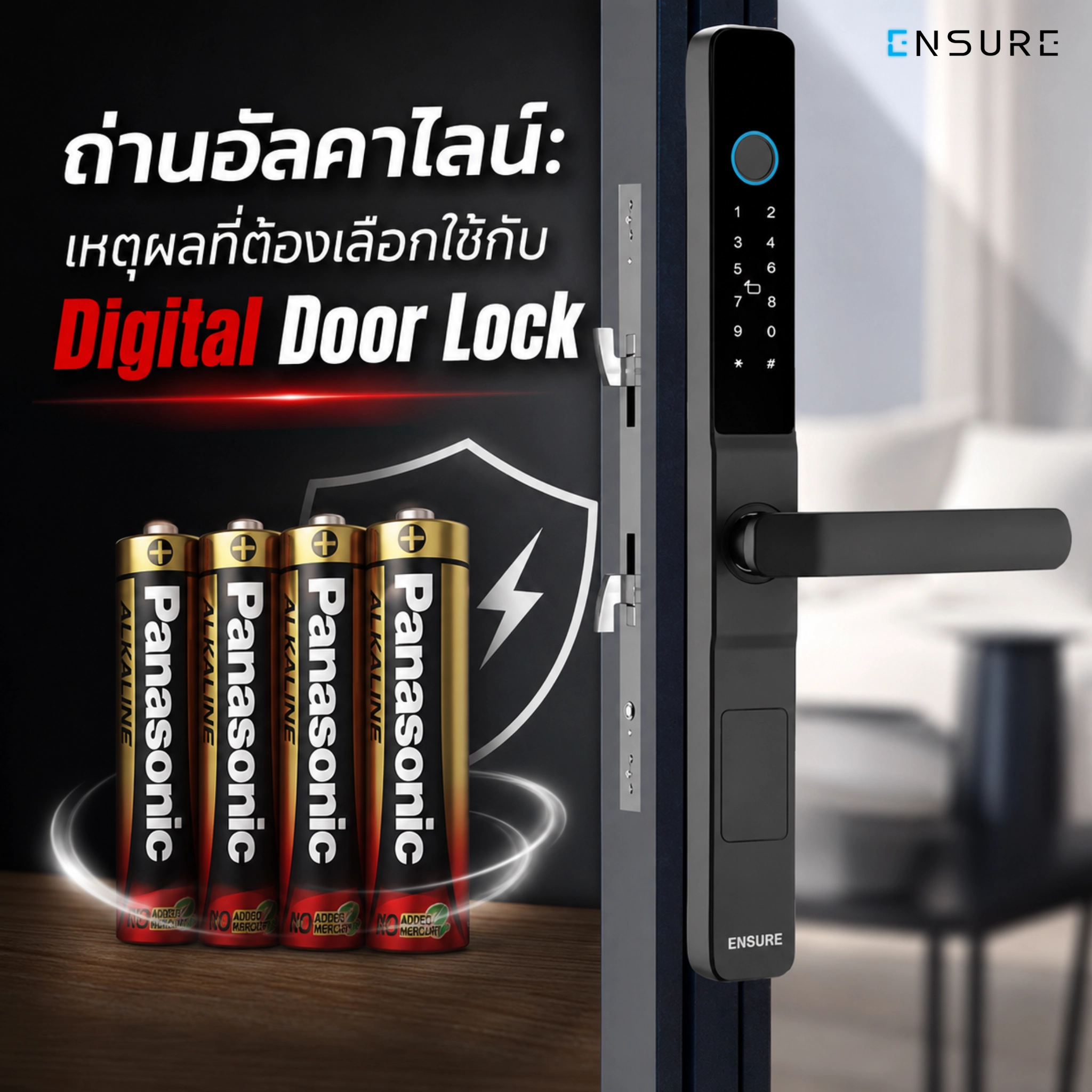 ถ่านอัลคาไลน์: เหตุผลที่ต้องเลือกใช้กับ Digital Door Lock