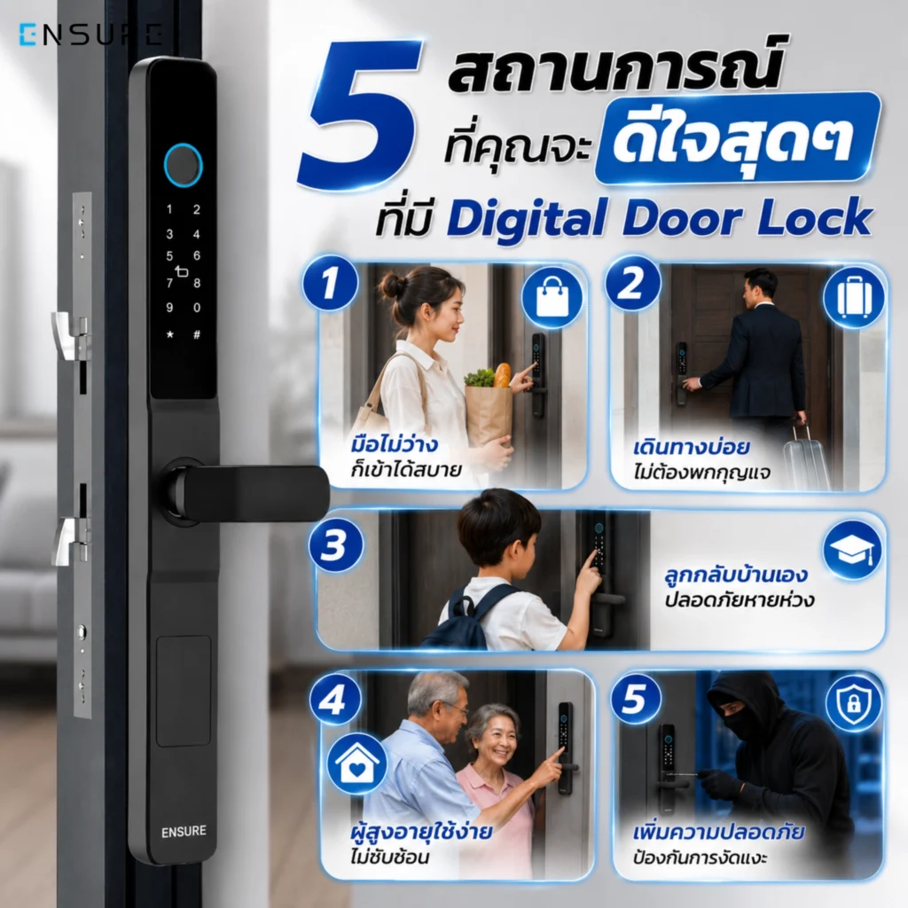 5 สถานการณ์ที่คุณจะดีใจสุดๆ ที่มี Digital Door Lock